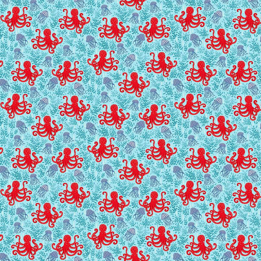 Deep Blue Sea Octopus light blue