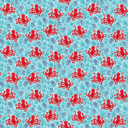 Deep Blue Sea Octopus light blue