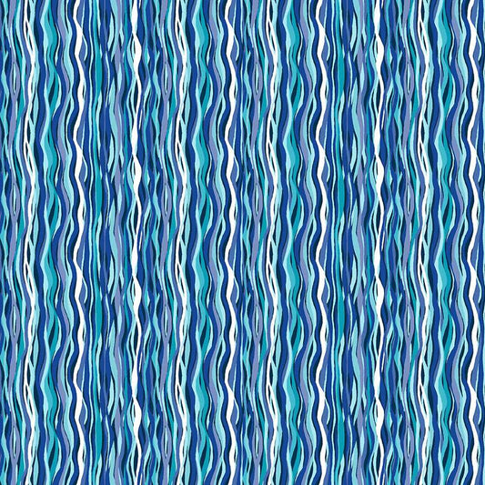 Deep Blue Sea Wave Stripe Light Blue