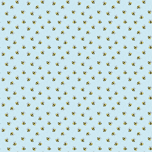 Sunny Honey by Makower - Bees Blue
