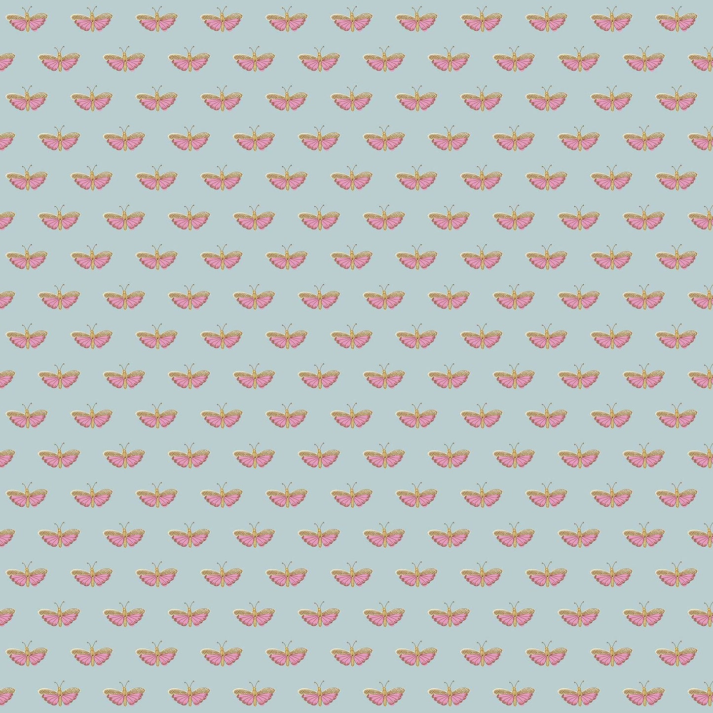 Flourish by Makower - Butterflies Teal