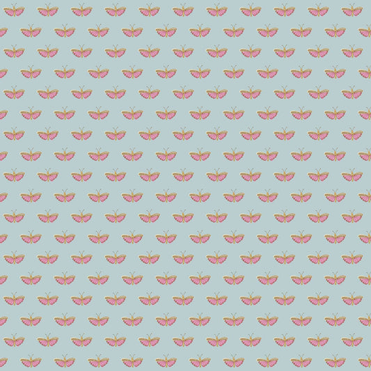 Flourish by Makower - Butterflies Teal