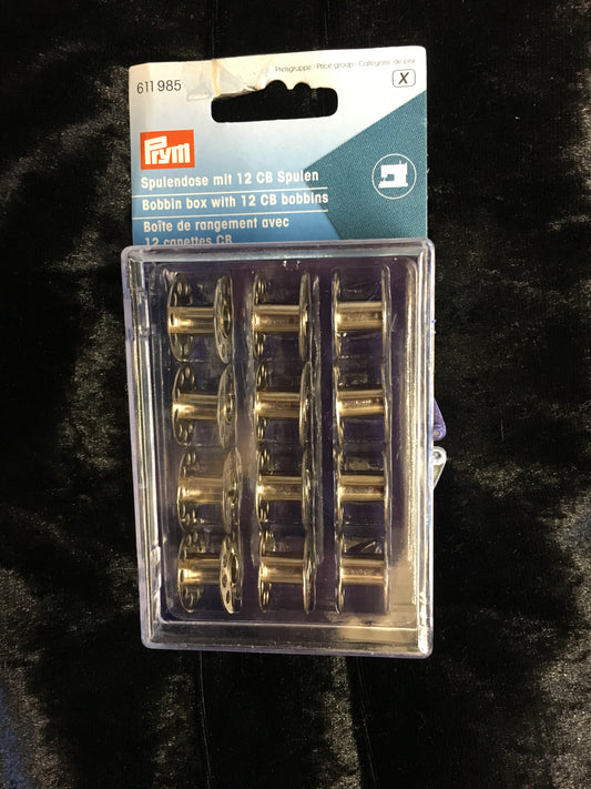 Prym bobbin case including 12 standard size metal bobbins image 0