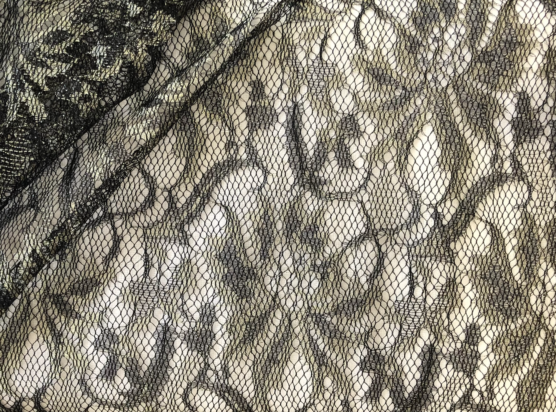 Black Tulle  with gold floral detail image 0