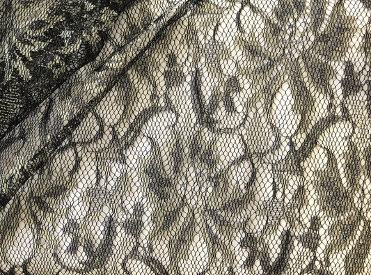 Black Tulle  with gold floral detail image 0