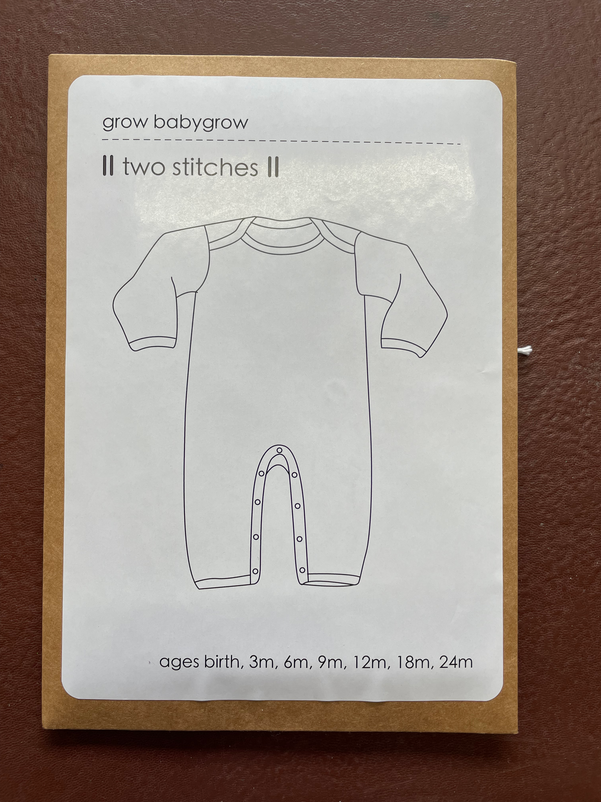 Two stitches grow baby grow pattern image 0