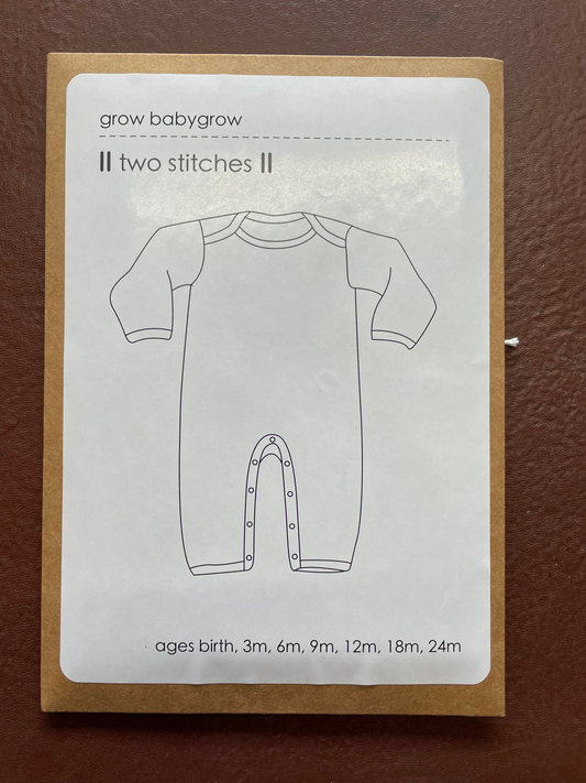 Two stitches grow baby grow pattern image 0