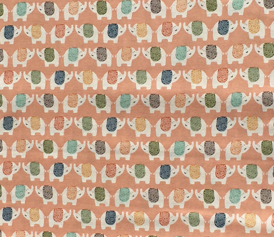 Makower Jungle Friends Elephants on pink image 0