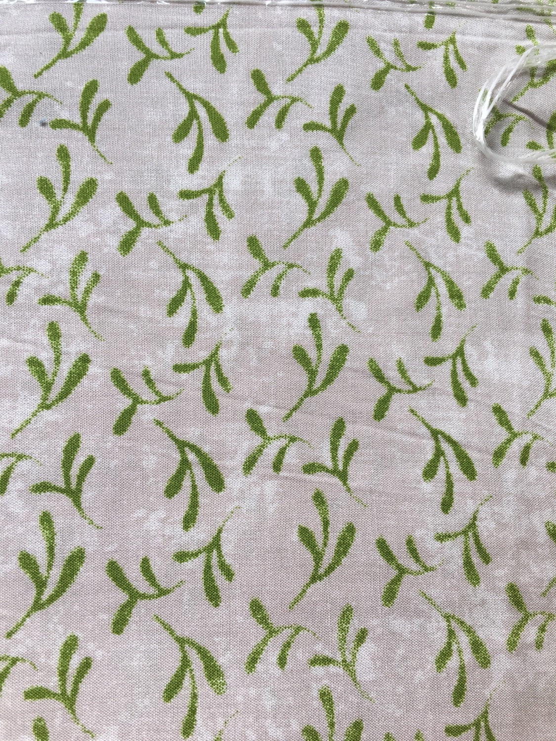 Ultra light viscose green leaves on cream image 0