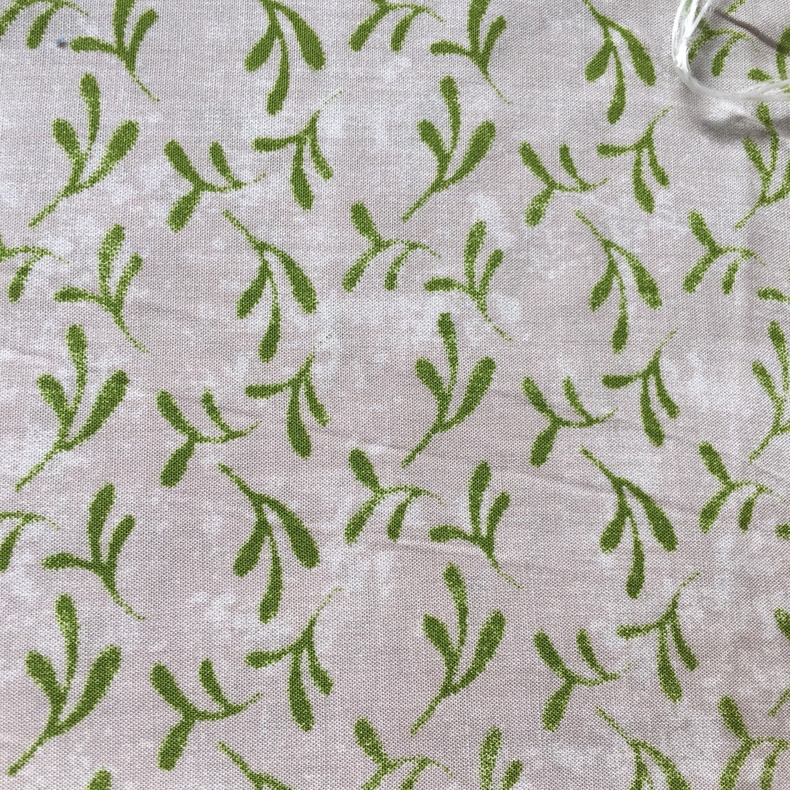 Ultra light viscose green leaves on cream image 0