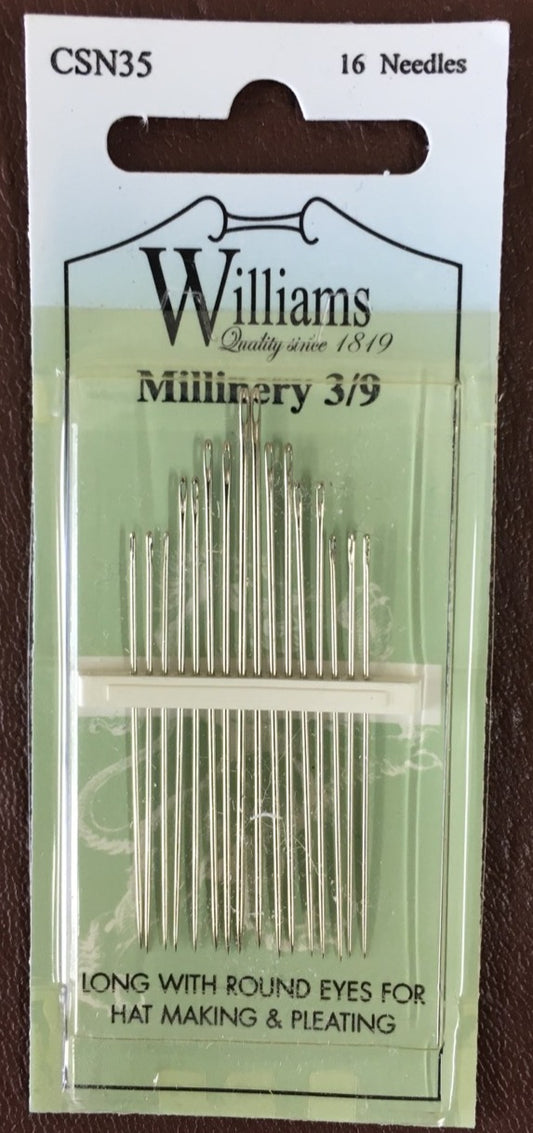 Millinery needles by Williams, sizes 3/9 image 0
