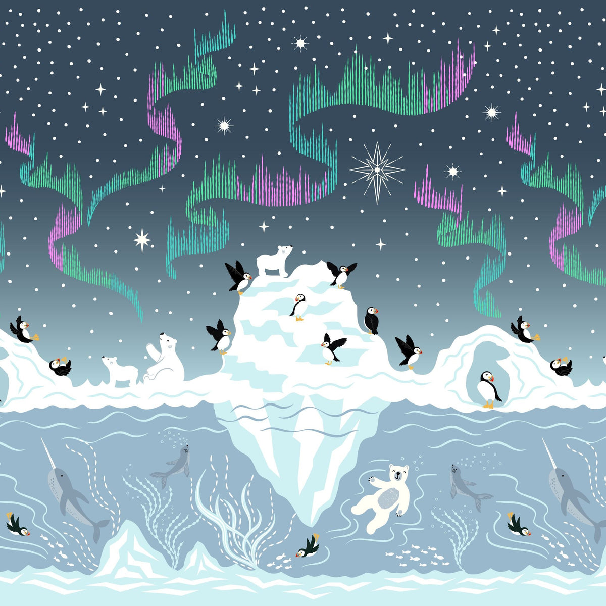 Where the Sky Dances Double Border by Lewis and Irene