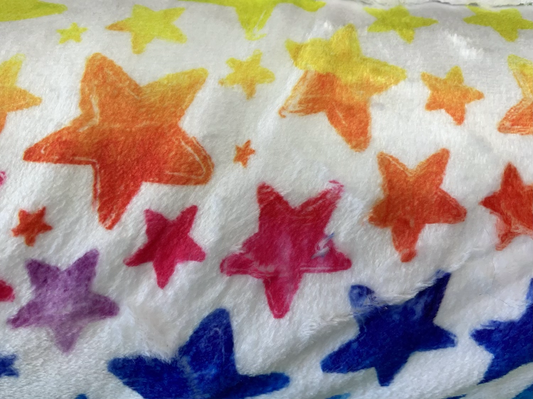 Super soft fleece  with multicoloured stars image 0