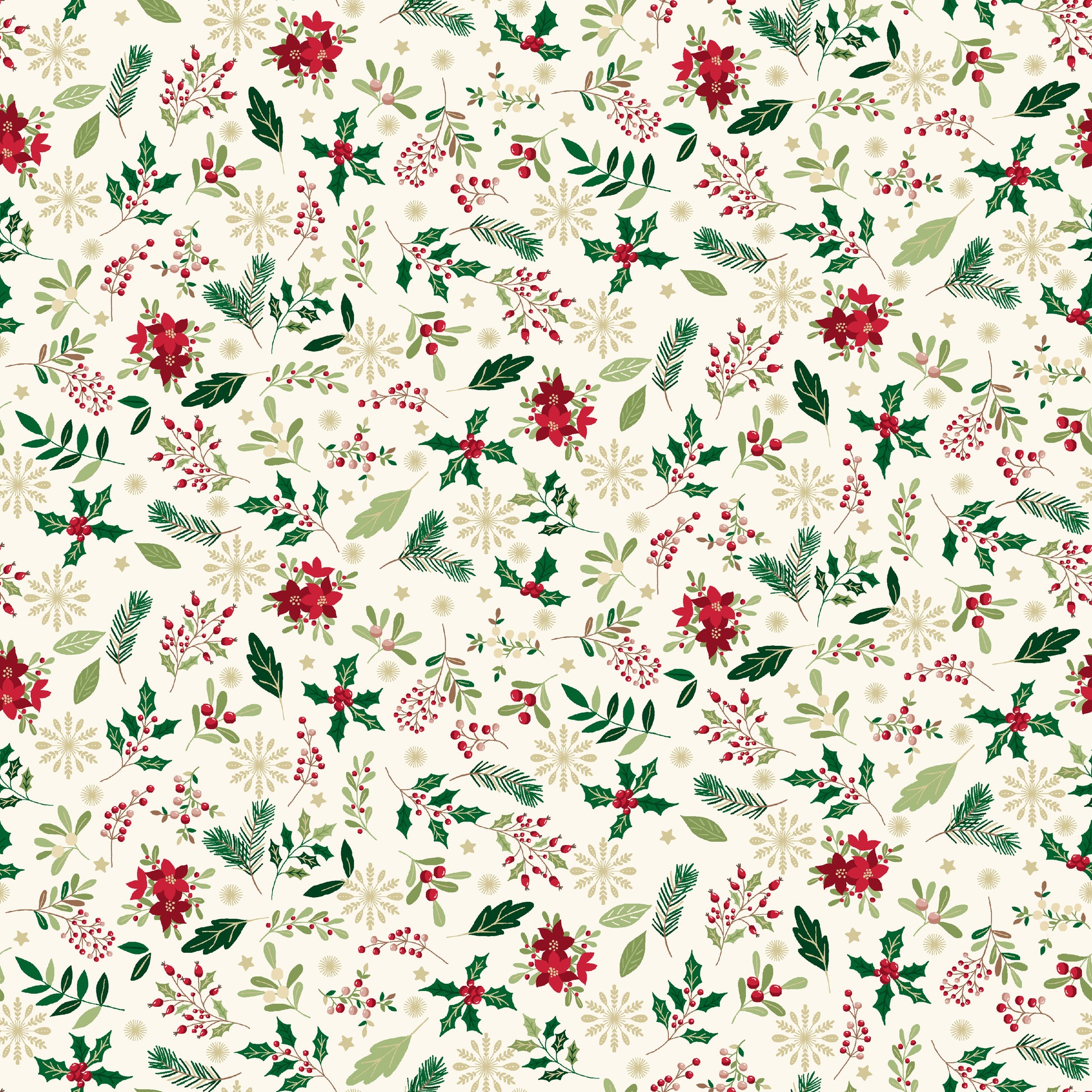 Cosy Christmas Foliage - Cream image 0