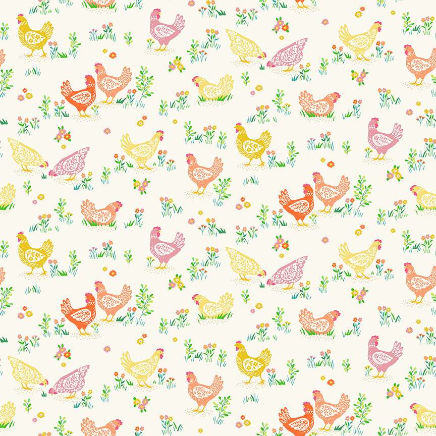 Hello Spring Happy Hens - Cream image 0
