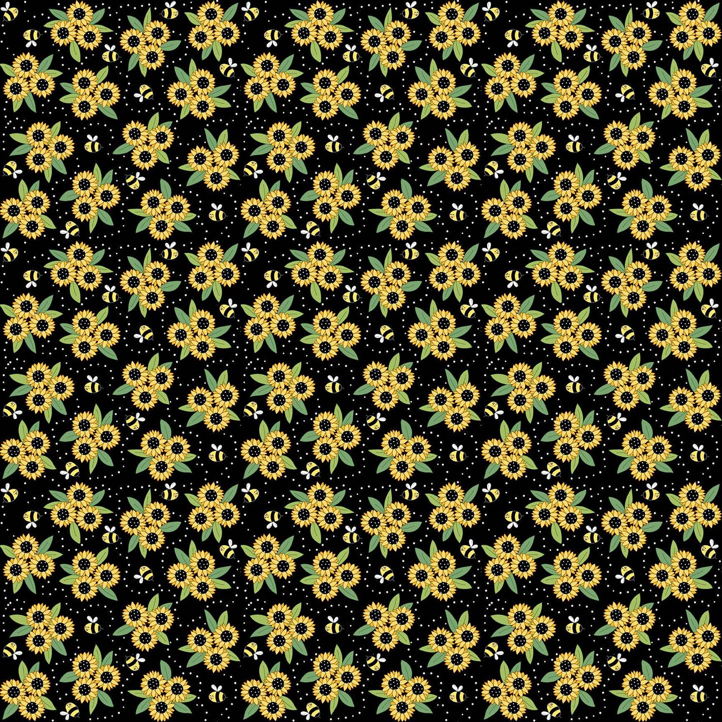 Sunny Honey by Makower - Sunflowers black