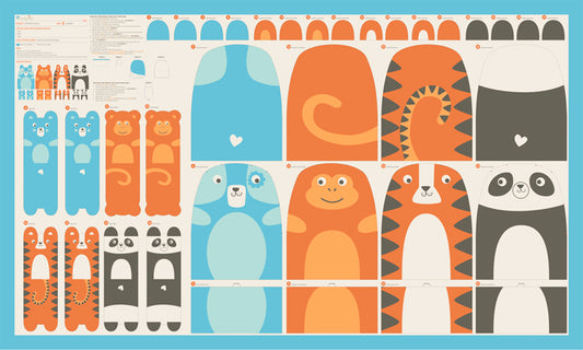 Animal Park Fun Cushion Panel by Stacy Iest Hsu for Moda