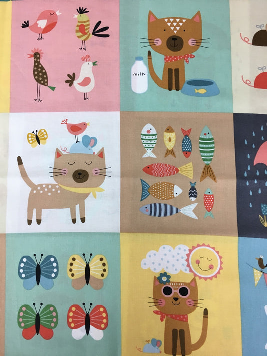 Makower Cool Cats Blocks image 0