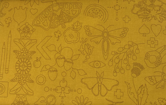 Embroidery by Alison Glass  Mustard image 0