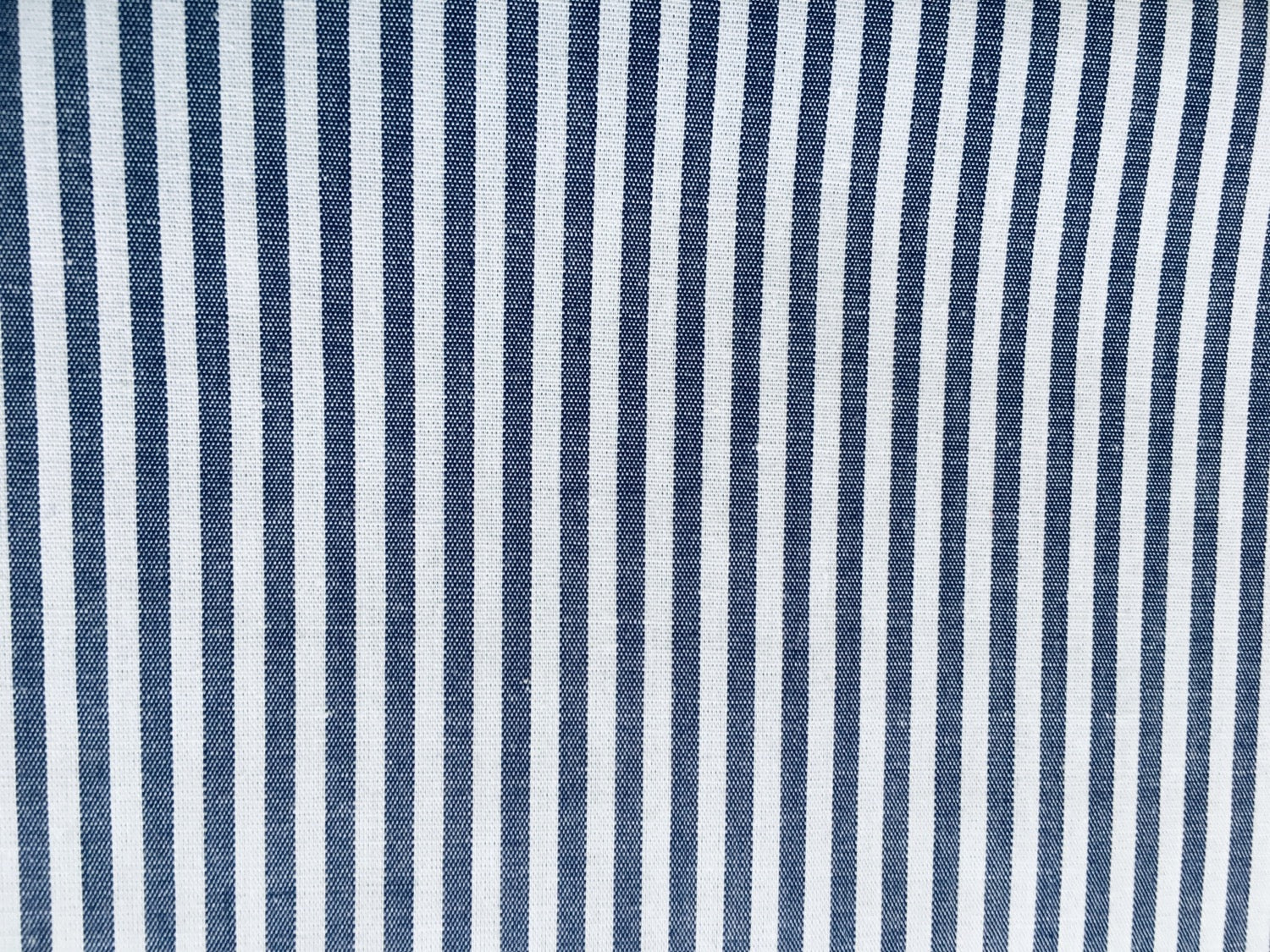 100% Cotton striped shirt fabric blue on white image 0