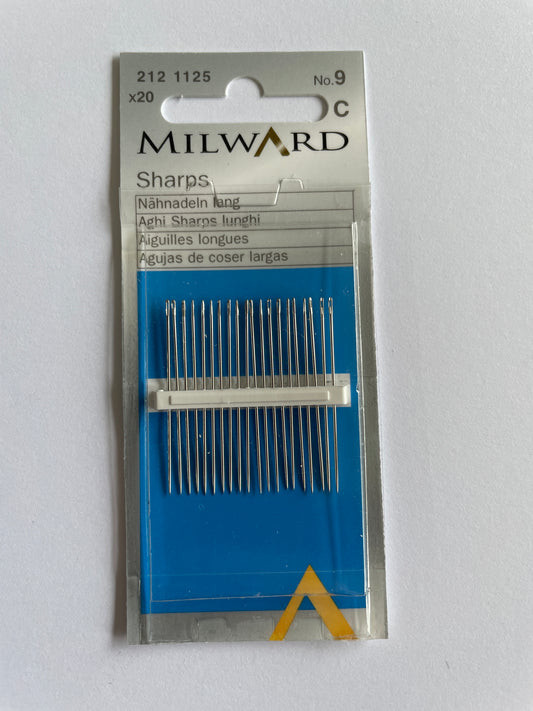 Dressmaking Sharp Needles size 9 by Milward