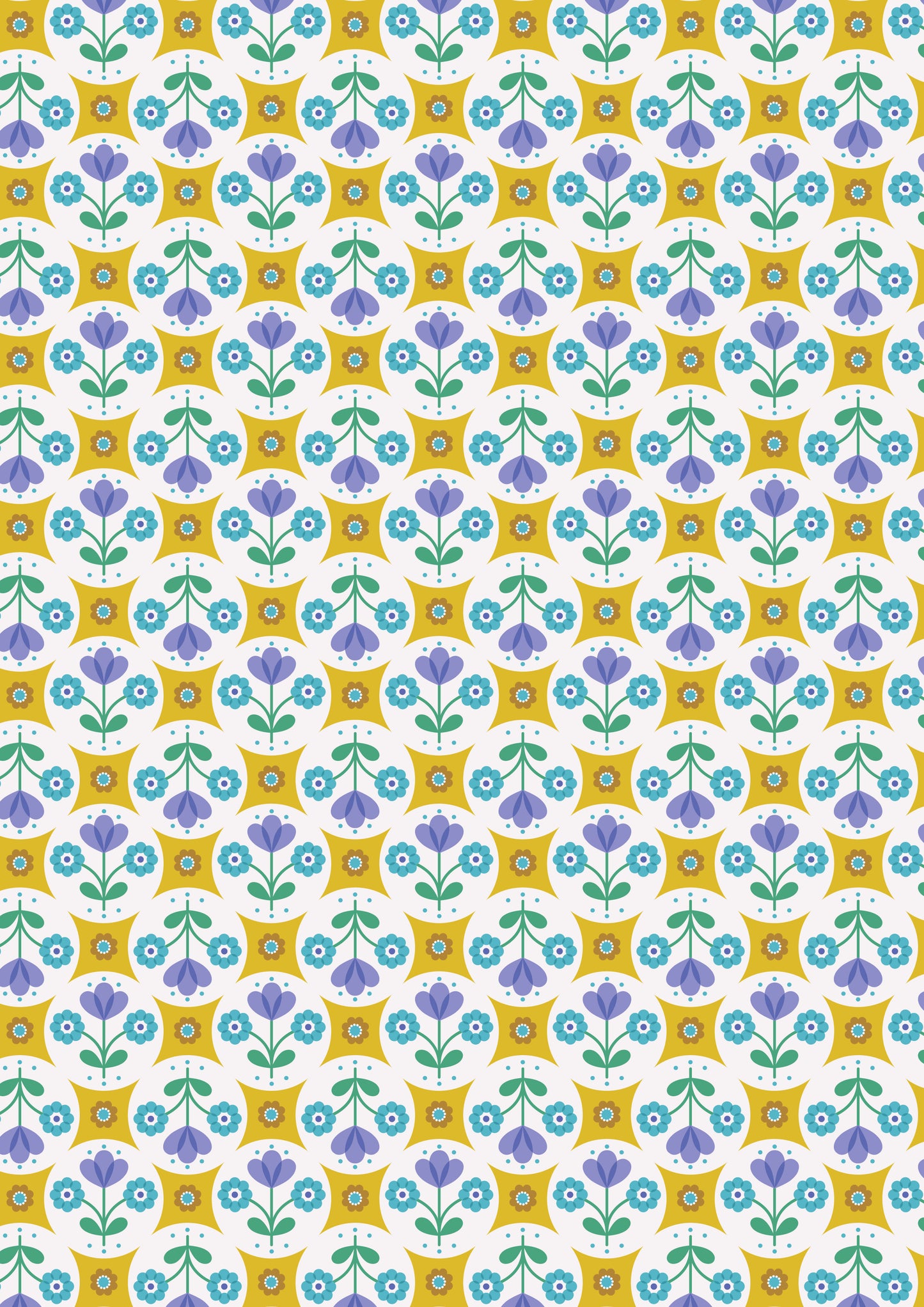 Boho Blooms Yellow and Blue Flowers by Lewis and Irene