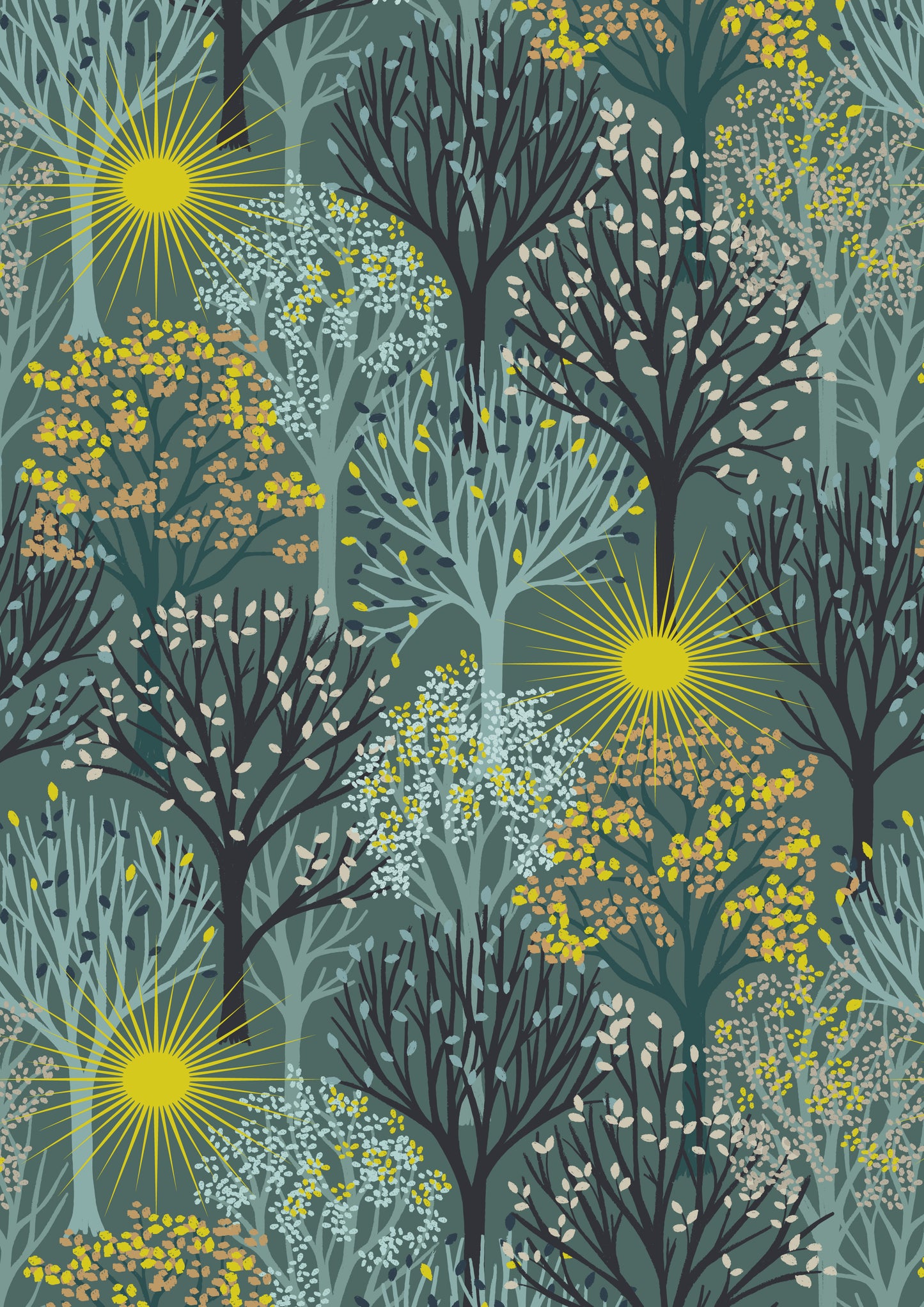 Winter Solstice Trees by Lewis and Irene - teal