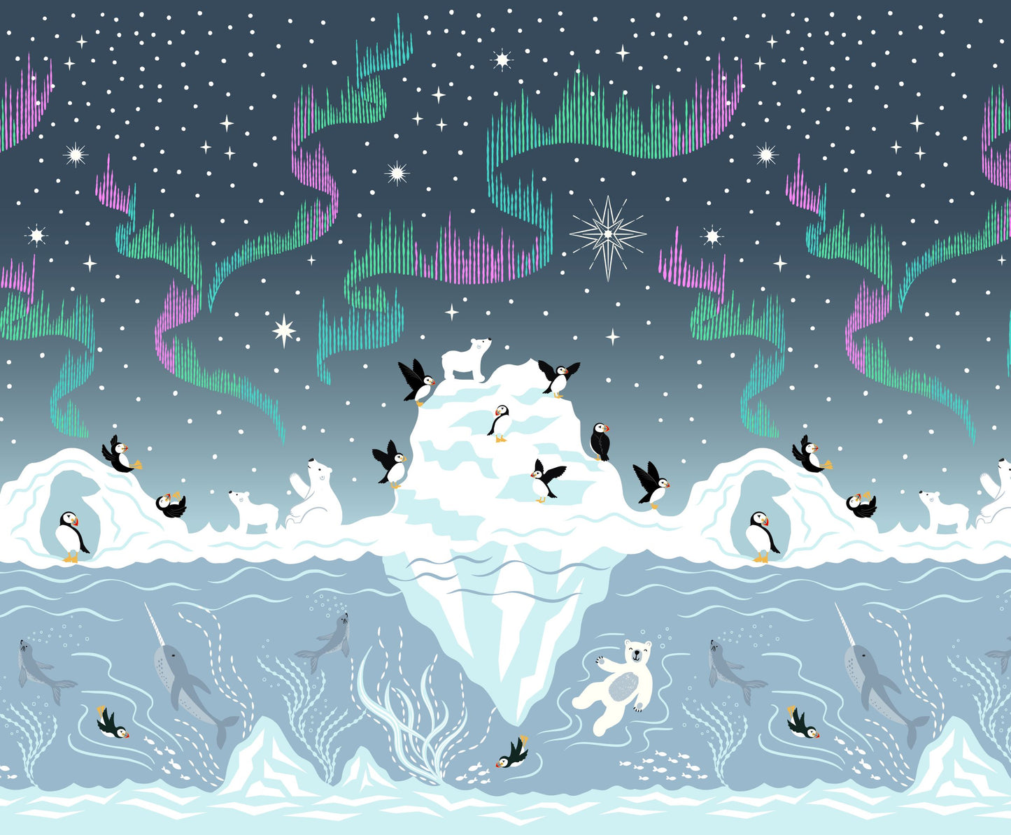 Where the Sky Dances Double Border by Lewis and Irene